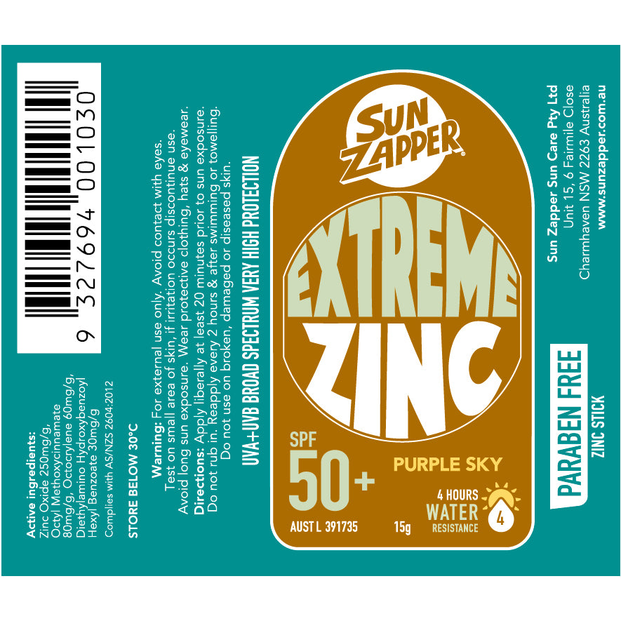 Purple Sky - Sun Zapper Extreme Zinc Stick