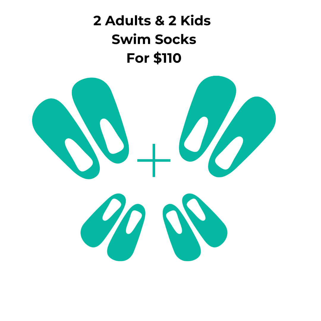 Buy 2 Adults and 2 Kids Swim Socks for $110