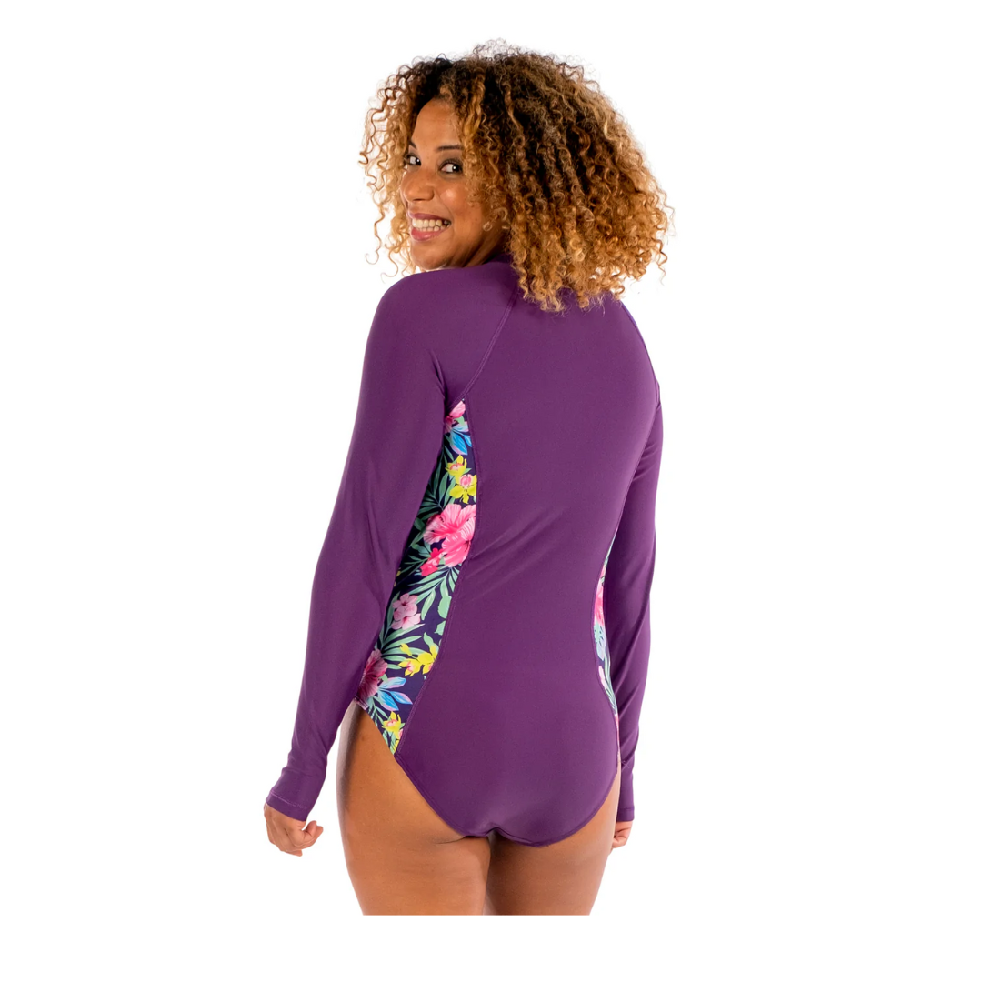 Surf Swim Suit - Purple Tropics