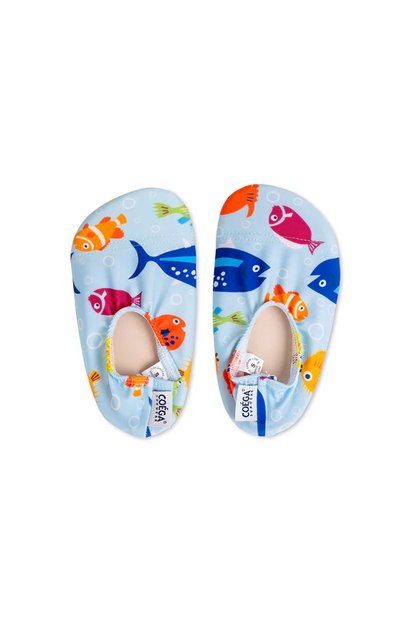 Toddler Swim Shoes -  Blue Bubble Fish